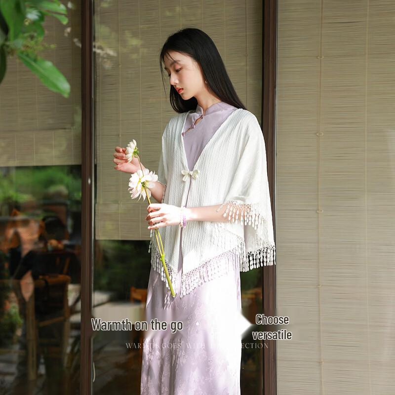Women's Chinese Style Bowknot Tassel Summer Shawl