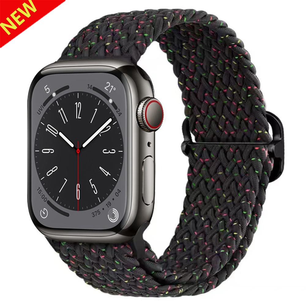 Braided Loop Strap for Apple Watch Band 44mm 40mm 49mm 45mm 41mm 46mm 42 38mm Nylon Bracelet iWatch Series Ultra 10 9 8 7 6 5 SE