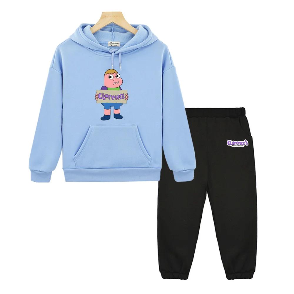 Clarence Hoodie Cartoon Print Sweatshirts 2026 Autumn/Winter Casual Family Clothing Comic Suit Boys Pullover Tops Young Children