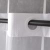 180g Double Waffle Tulle Large Ring Shower Curtain Waterproof Fabric with Removable Buttons Bathroom Accessories