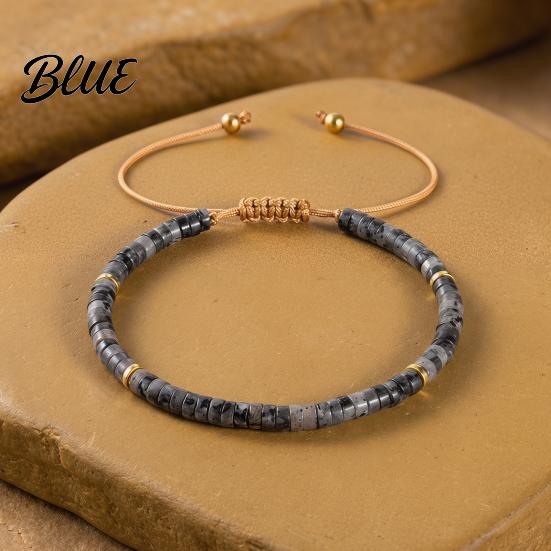 Daily Wear Bracelet Women Adjustable Length Natural Stone Beads Stackable