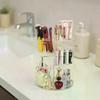 Drehbarer Make-up-Organizer Kosmetik-Ausstellungsbox mit Pinselhalter Parfüm-Tablett Aufbewahrung Karussell für Waschtisch Badezimmer Arbeitsplatte