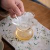 Kung Fu Tea Utensils - Glass Tea Cup Flower Infuser with Mesh Sifter & Strainer for Single Serve