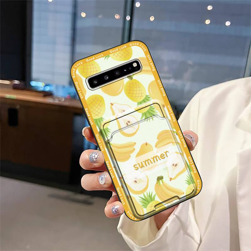 Shockproof Silicone Phone Case For Samsung Galaxy S10 5G/SM-G977N Soft Case Cover Cute Anti-knock Card Slot Back Cover