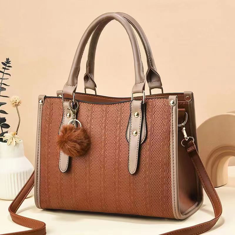Large Capacity Single Shoulder Crossbody Bag Female Bag Foreign Style Handbag New Fashion Striped Texture Korean Multi-layer