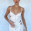 Top model, popular European and American women's clothing, sexy slim-fitting navel fish bone neck sling vest women