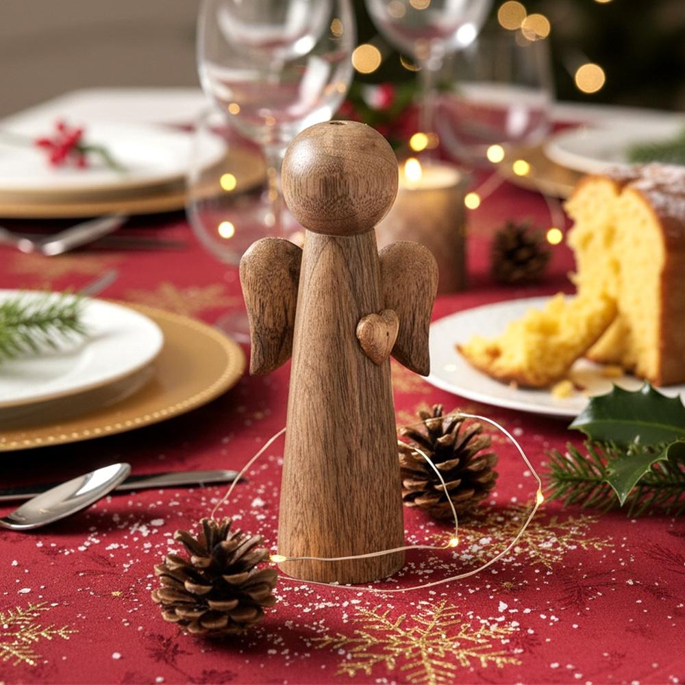 Wooden Angel Figure Angel Decorative Ornament Standalone Figure 21 Cm