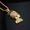 Regina Egizia Nefertiti Ciondolo Faraone Collana in Acciaio Inossidabile Colore Oro Maschile Per Uomo/Donna Gioielli Antico Egitto Regalo