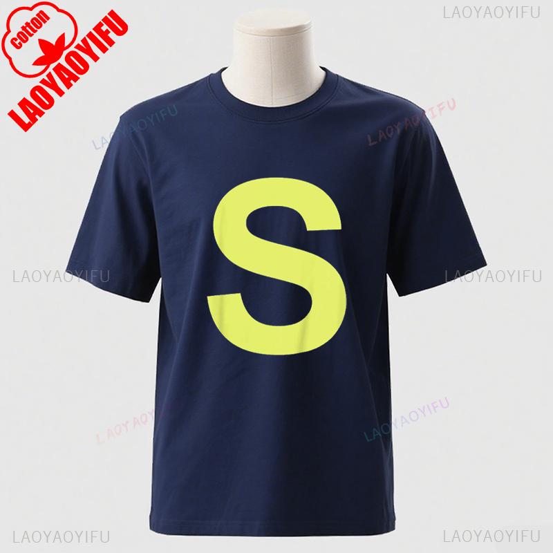 Buchstaben S Shirt Chipmunk Halloween Karneval Gruppenkostüm Blaues T-Shirt Hohe Qualität Mode Regulär Kurzarm Baumwolle Unisex T-Shirt