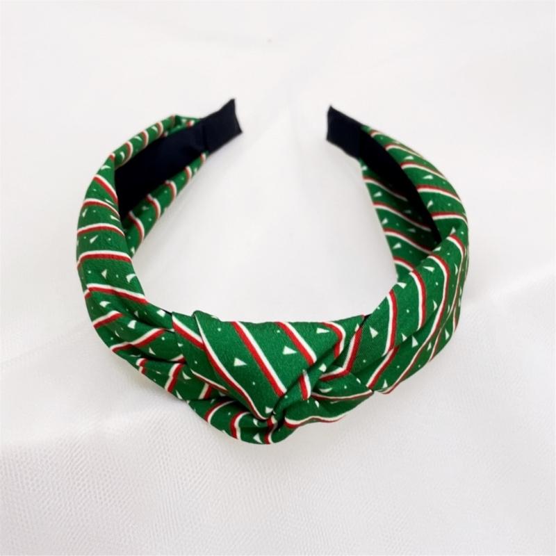 Women Headband Fashion Headband with Knot Christmas Printing Ladies Headdress