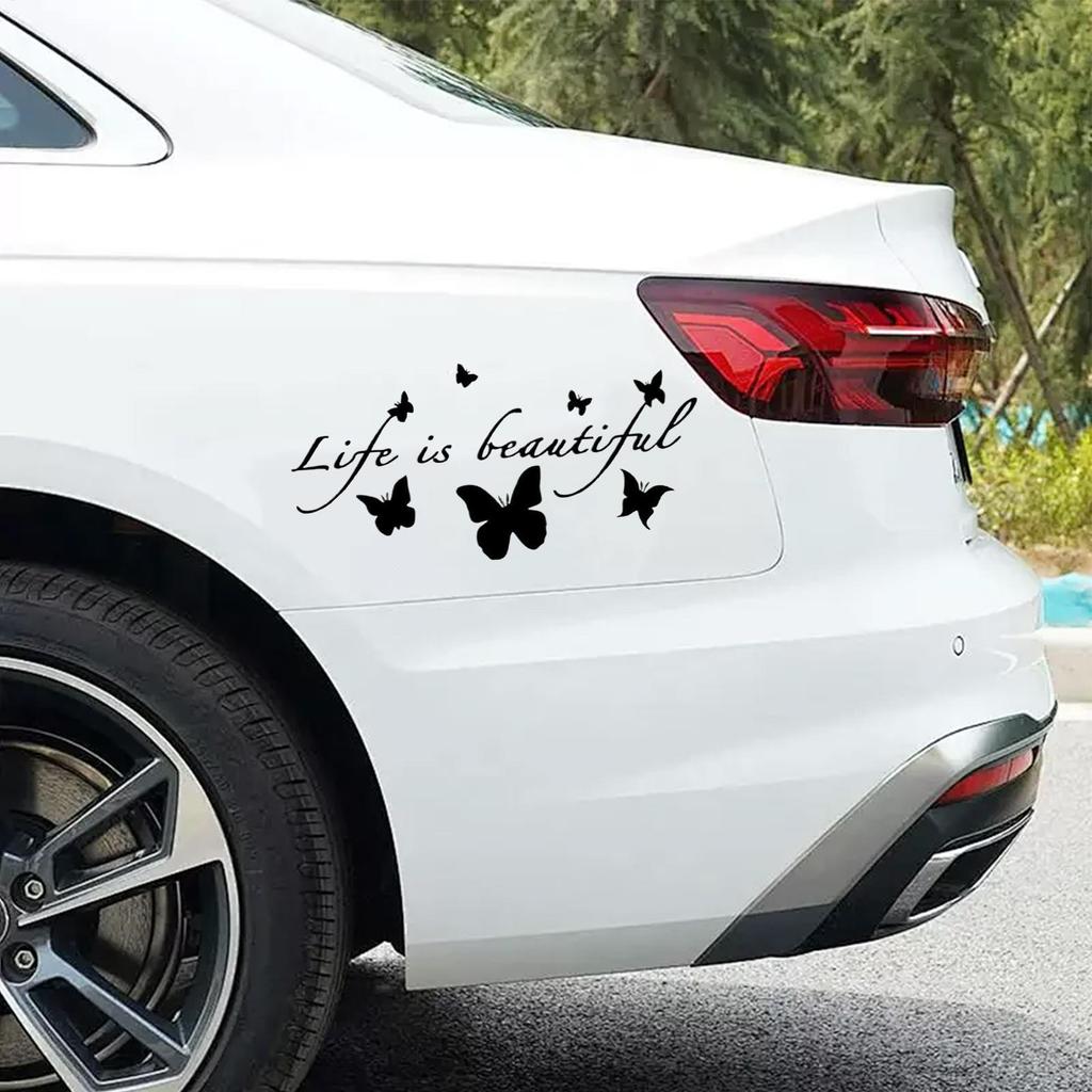 Car Sticker Butterfly Theme Strong Adhesive Decor Car Window Stickers For Window Friends Men Women Driving Outdoor Motorcycles