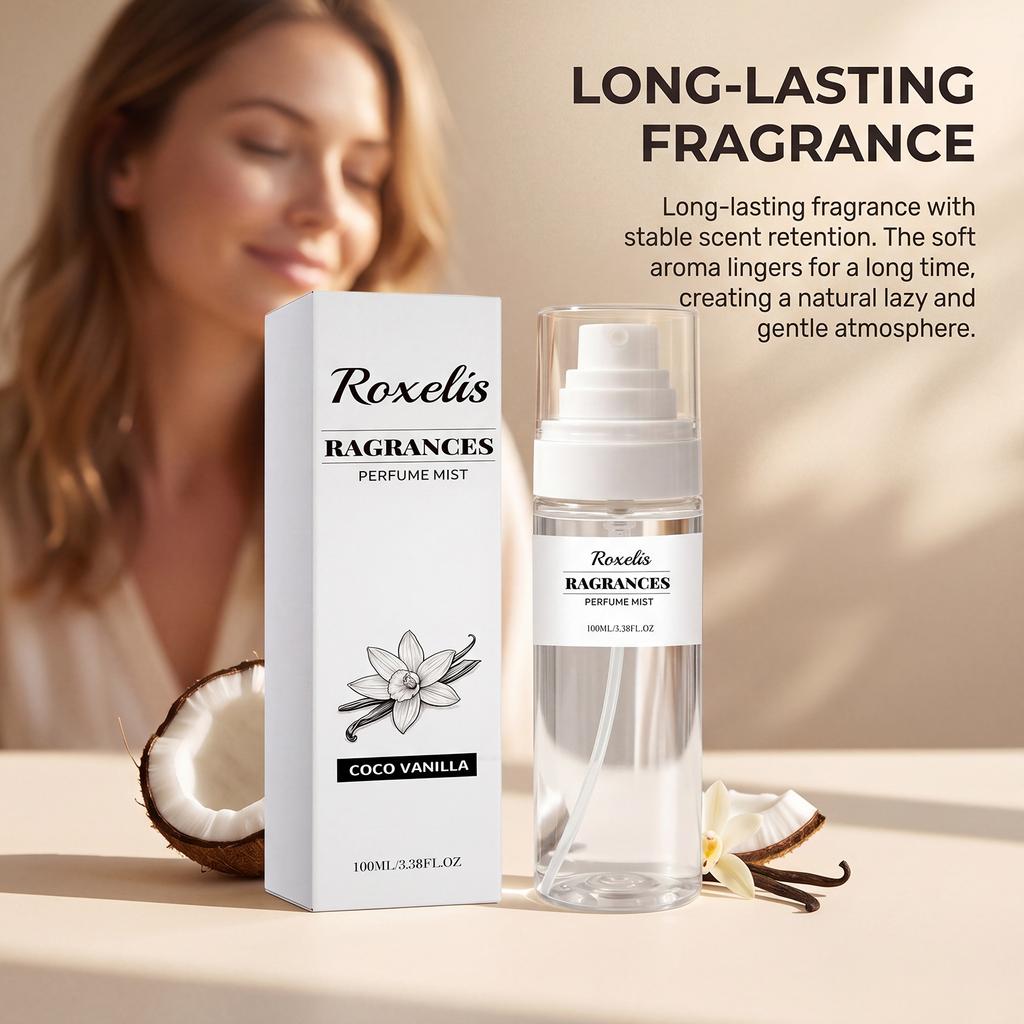 Coconut Vanilla Fragrance Mist Sweet Warm Fruity Scent Fresh Elegant Aroma Portable Perfume 100ml
