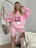 Chic Versatile Sweetheart Anime Print Round Neck Sweatshirt for Autumn/Winter