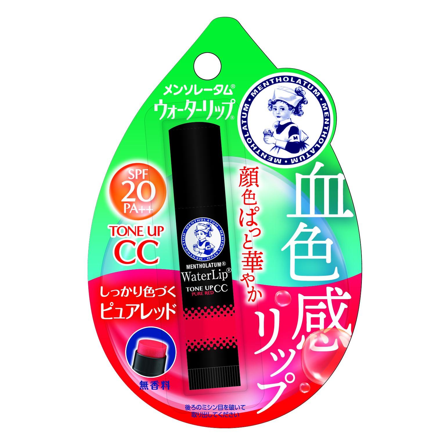Mentholatum Lip Rohto Pharmaceutical Water Lip CC Pure Balm, Red, 4.5g