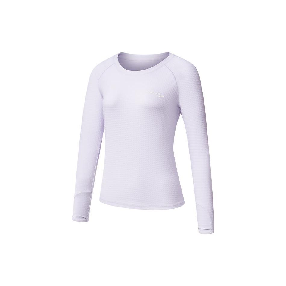 Saucony Solid Color Breathable Pullover Long Sleeve Raglan T-Shirt Women tops SC1239067-4