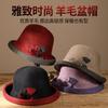 Elderly Autumn and Winter Thermal Basin Hat Fashionable Lady Mother Hat Curled Granny Wool Top Hat Bucket Hat