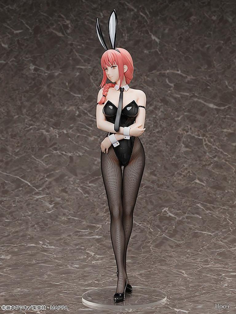 26CM Anime Chainsaw Man Makima Figure 1/4 Bunny Ver Black Silk Model Toy Gift Collection Action Figure Static Ornament Doll PVC
