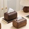 Imitation Walnut Wood Grain Chinese Tissue Box, Living Room Dining Table Office Desktop High-end Paper Drawer Box