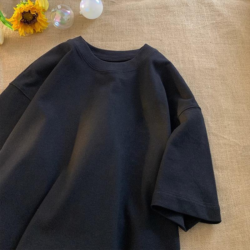 Summer 100% Pure Cotton Men's and Women's Casual Sports Loose Soft Short-sleeved O-neck Comfortable and Breathable T-shirt