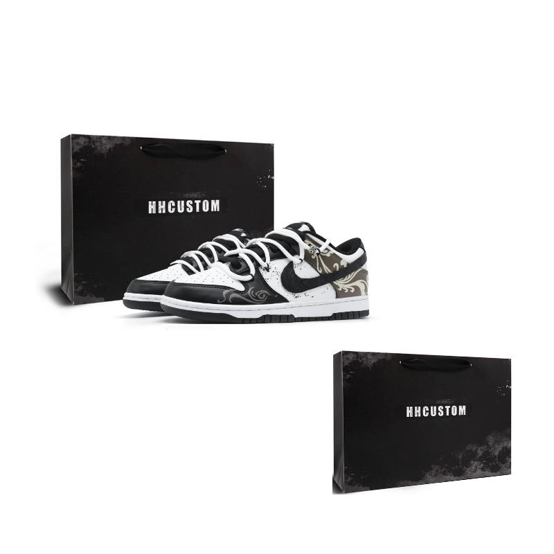 

Nike Dunk Skateboard Shoes Unisex Low top Black/White/Brown HF5441-100(Team1727-) 38.5