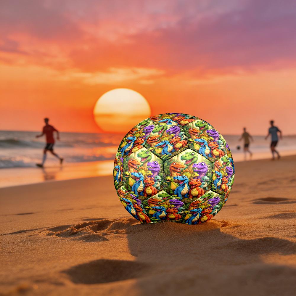 1pc Dinosaur Adventure Theme Soccer Ball Football, Size 5, Lightweight PVC, Outdoor Training Soccer Ball,Gift c6561