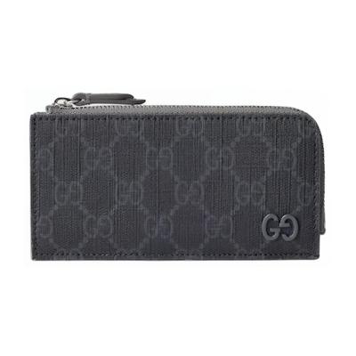 Gucci Peněženka na zip s logem GG Unisex peněženka Tmavě šedá 795233-FACQC-1048