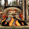 1pc Day of the Dead Skull Print Outdoor Blanket, Lightweight Polyester,