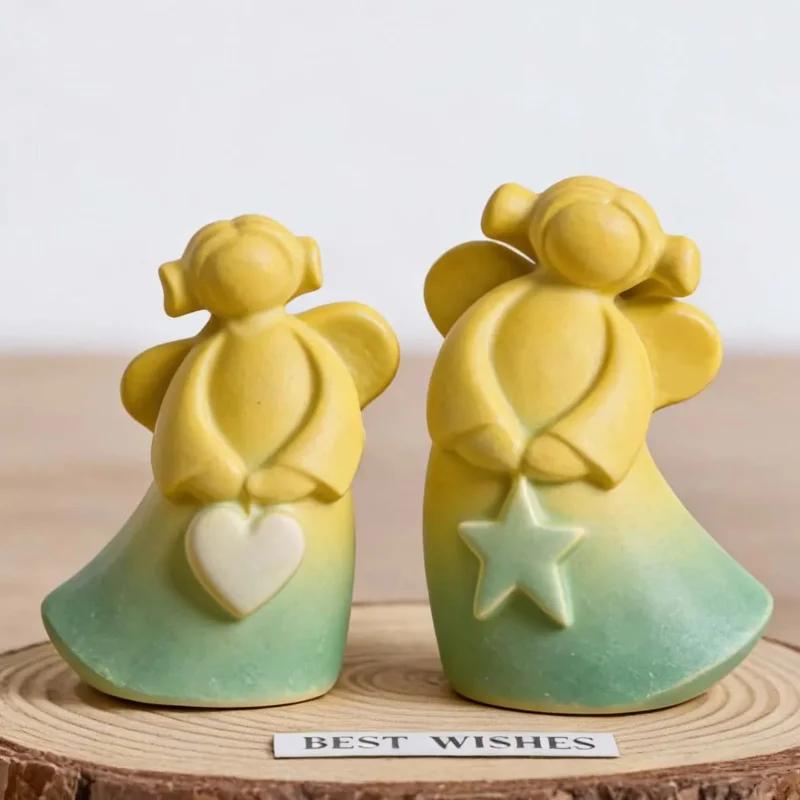 Top Quality Heart Star Angel Silicone Candle Mold DIY Wings Girl Aromatherapy Gypsum Casting Molds Soap Plaster Resin Making