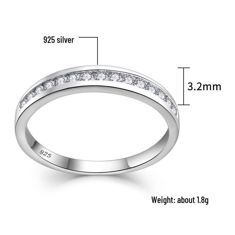 Bague Classique Européenne Américaine en Argent Sterling 925 avec Zircon pour Femmes - Bijou Rétro, Polyvalent et Intemporel.