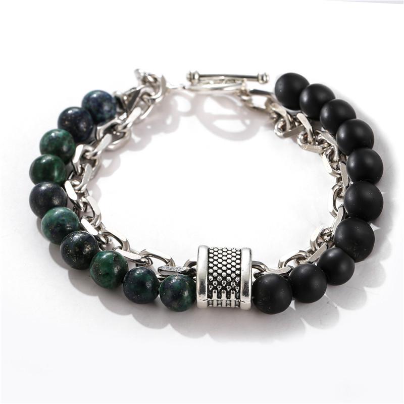 Accessories Punk Frosted Stone Chain Combination Geometric Men's Bracelet Bracelet Accessories Men's