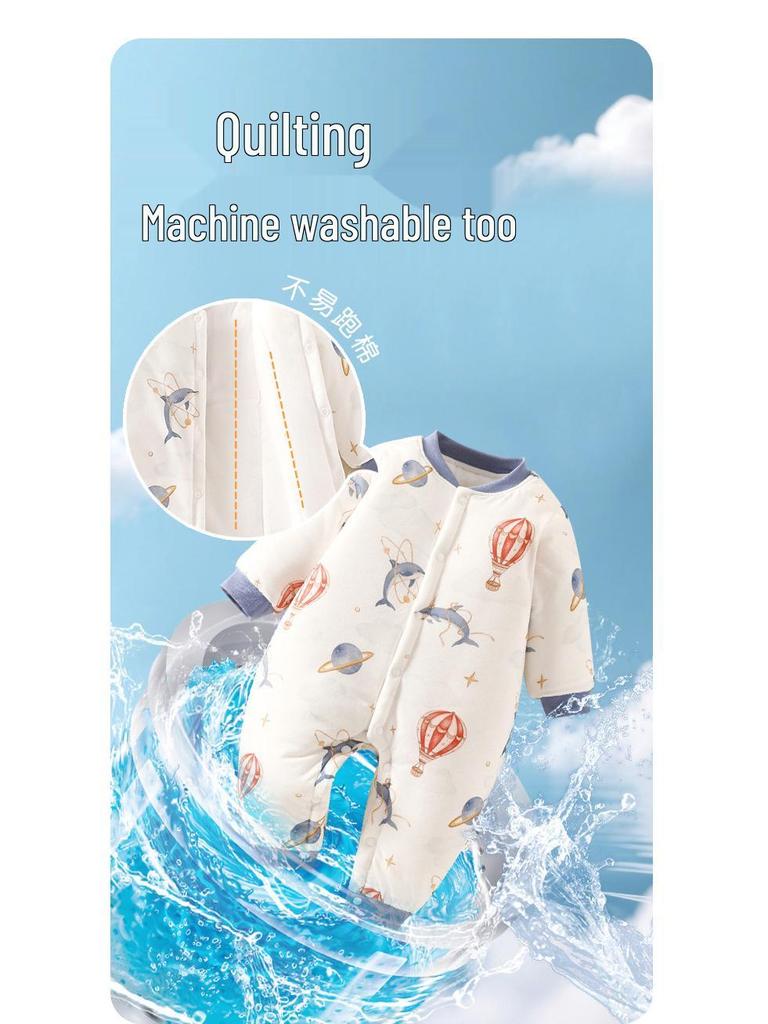 Gesteppter warmer Baumwoll-Neugeborenen-Strampler - Verdickter Winter-Baby-Body