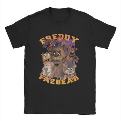Men TShirt FNAF At Freddys Funny Pure Cotton Tee Shirt Short Sleeve  T Shirts Round Collar Tops Gift Idea