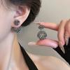 French hollow round front and rear two earrings fashionable versatile high-end stud earrings women's ethnicity temperament ear jewelry