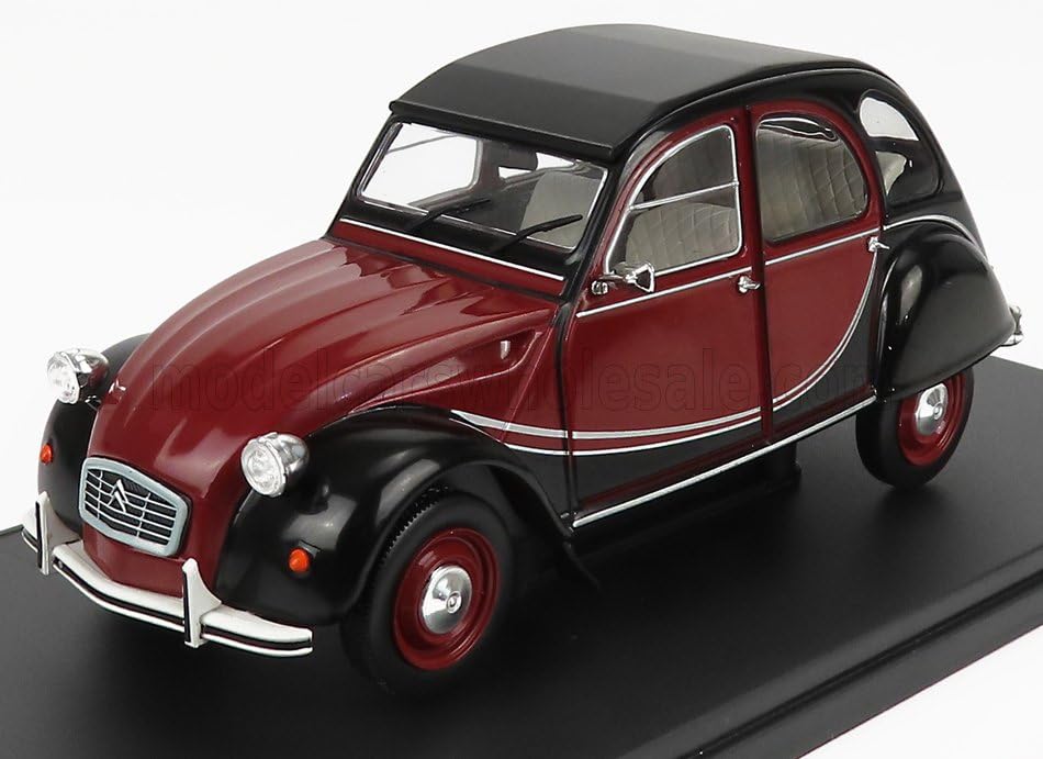 

scale diecast model 2CV Charleston 1982 blister pack Citroën 1/24 car, Citroën (Bordeaux/Black two-tone), [Used]