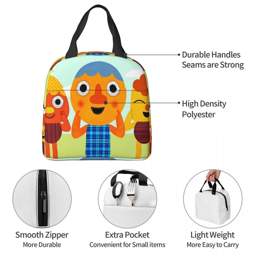 Noodle & Pals Mikrosuper Einfache Thermoisolierte Lunchtasche für Reisen Tragbare Lebensmitteltasche Männer Frauen Kühlbox Thermoisolierte Lunchboxen