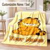 Garfield Custom Name Flannel Throw Blanket Soft Warm for Sofa Bed Indoor Home Use