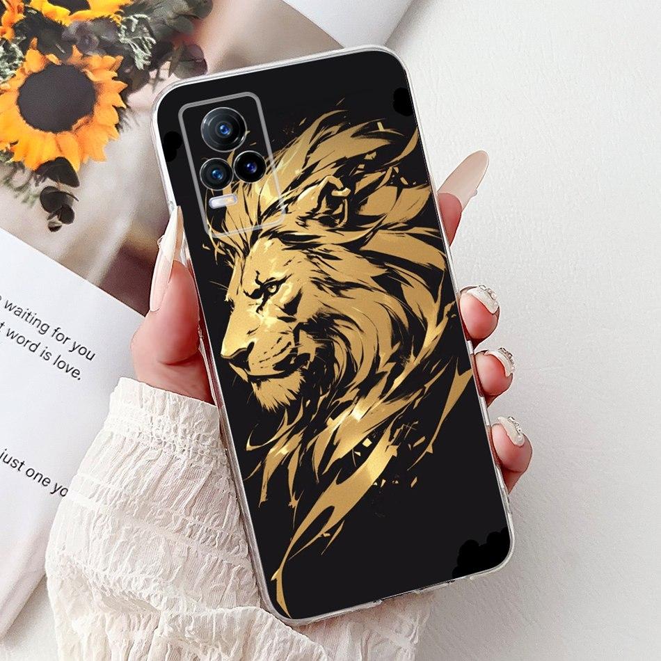 For Vivo V21e V2061 / V21 4G 5G V2050 V2066 Phone Case VivoV21e V 21 4G Elegant Floral Cat Printing Soft Silicone TPU Cases