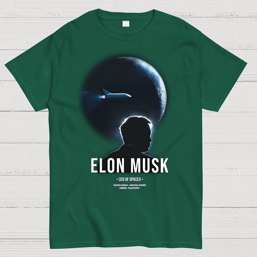 T-shirt d'été décontracté ample en coton Space X Elon Musk