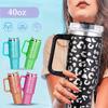 40oz Stainless Steel Leopard Print Tumbler with Lid Large Capacity Coffee Cup Portable Insulated Bottle Travel Home Summer Gift