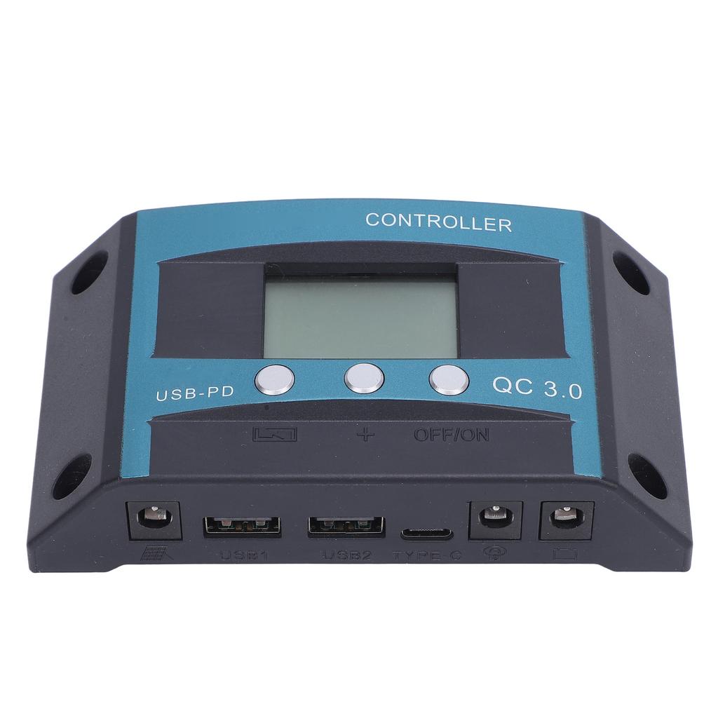 12V 24V 30A PWM Solar Charge Controller MPPT Solar Panel Battery Regulator with LCD Display 2 USB Ports for RVs Cars