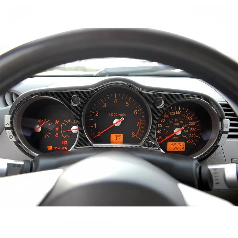 For Nissan 350Z 2003-2009 Speedometer Frame Sticker Carbon Fiber Car Dashboard Trim Stickers Interior Tuning Accessories