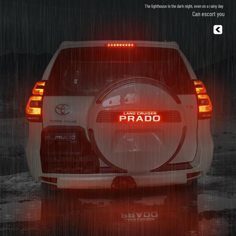 LED Bumper and License Plate Lights for Toyota Prado (10-20 models) - Spare Tire Cover Bright Strip Letter Stickers