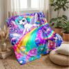 Ornate Unicorn with Flowers Theme blanket Lightweight Warm Flannel Blanket Decorative Throw Blanket for Home Decoration