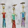 Set of 3 Pcs Handmade Metal Fashion Dolls with Umbrella Decorative Showpiece Items for Home Decor 30.48 Cm