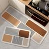 2-Piece Set Geometric Patterned Rugs Water-Absorbent Quick-Dry Kitchen Mats Bathroom Anti-Slip Door Mats Home Decor
