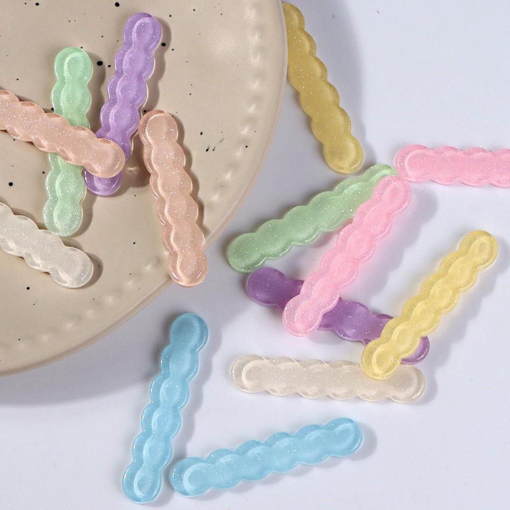 Shiny Glitter Geometric Oval Hair Clips for Women