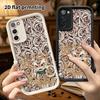 Phone Case: 2D Flat Samsung Galaxy A34 A35 M05 M06 S20 S22 S21 FE Plus 5G Protective Case, Gold Frame, Christmas and Halloween Gift