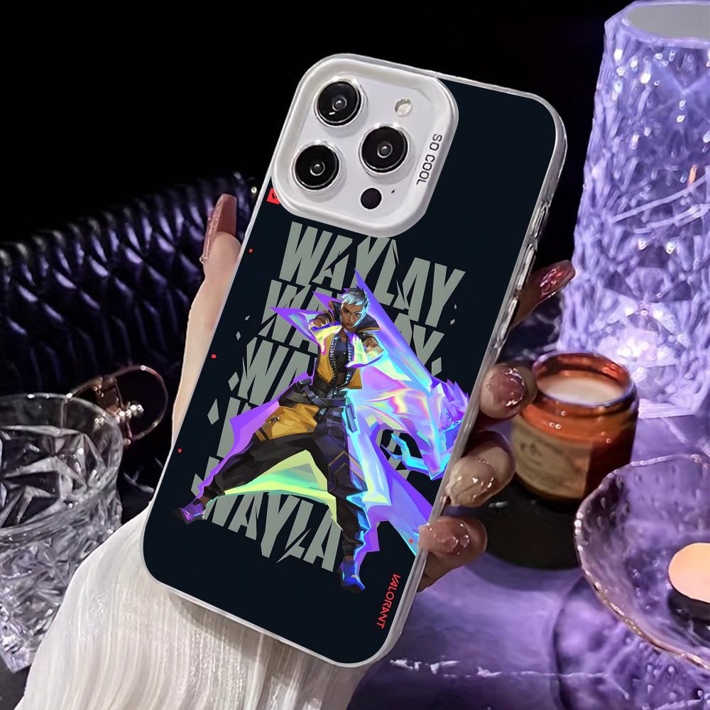Valo Waylay Phone Case for iPhone 17 16 15 14 13 12 11 X XR XS Air Pro Max Plus White Colorful Silver Cover