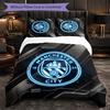 Set Lenzuola Manchester City Modello 3 Pezzi Morbida Copripiumino in Microfibra con Federe per Camera da Letto
