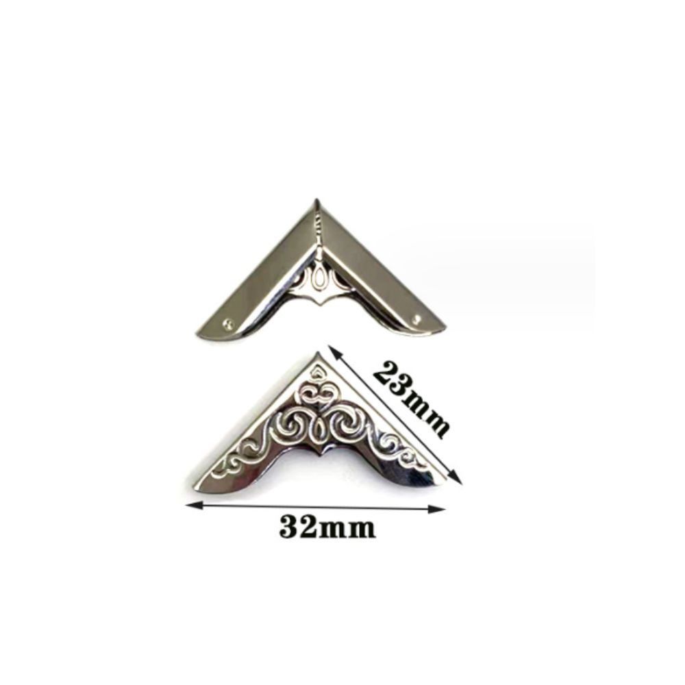 80pcs Side Length 23mm Book Corners Iron Triangle Carved Protector Menus Folder